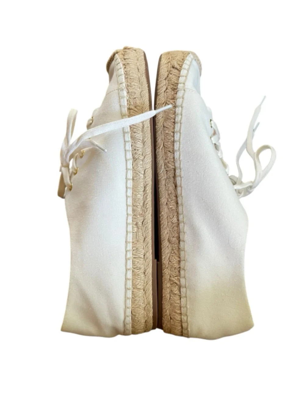 J.crew Womens Canvas Espadrille Sneakers Cream Sz 9 Preppy Casual